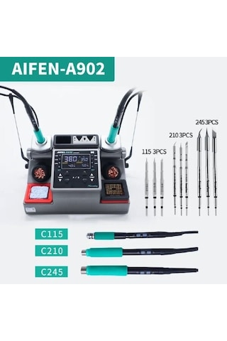 Aifen A902 350w 3 Kollu Akıllı Havya Lehim İstasyonu C115 C210 C245 C470 Uyumlu