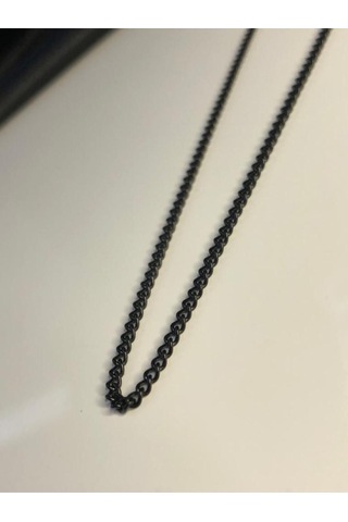 2mm 70 Cm Çelik Gurmet Siyah Renk Sevgiliye Eşe Babaya Arkadaşa Çelik Zincir Kolye