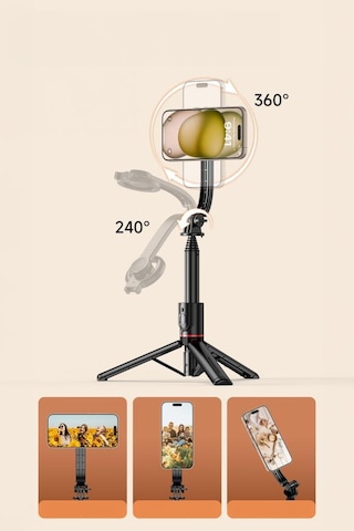 Torima L20 Çok Amaçlı Tripod Kumandalı Selfie Çubuğu Siyah