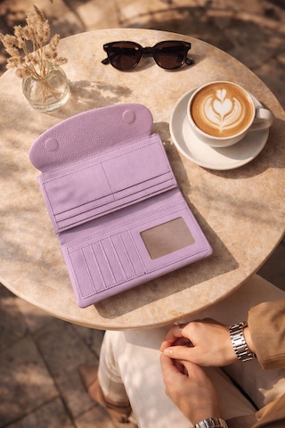 Velse Man Hakiki Deri Mıknatıslı Kart Ve Telefon Bölmeli Unisex Cüzdan Vs.blkt.0935 Lila