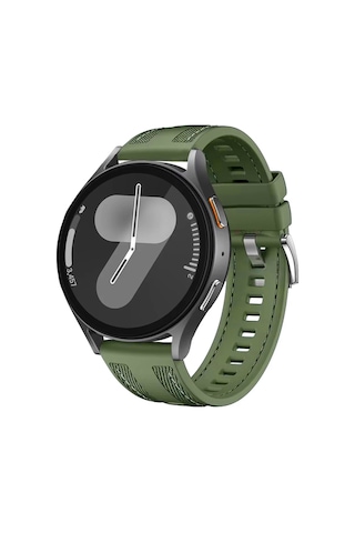Sneezy Samsung Galaxy Uyumlu Watch 7 44mm 40mm Metal Tokalı Dikiş Detaylı Şık Dokuma Silikon Kordon