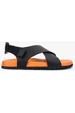 Valmenti Nia Erkek Siyah Tekstil Deri Duz Sandalet 60 9577 Erk Sndlt Y24 Siyah