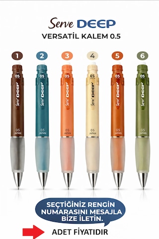Mekanik Versatil Uçlu Kalem 0.5 Şık Tasarım Renk Seçenekli Elegance Color Serisi Çok Renkli