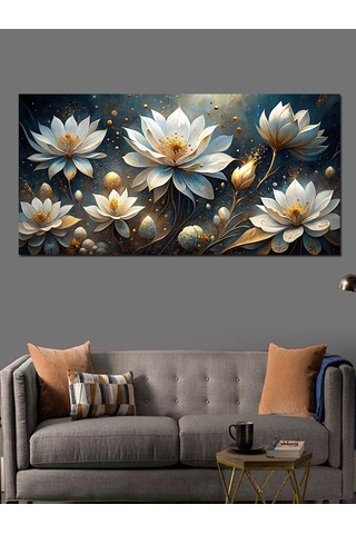 Kanvas Tablo Beyaz Lotus Çiçekleri
