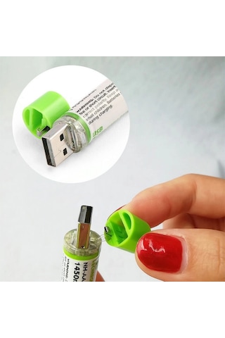 Usb İle Şarj Olabilen 2 Li 1450 Mah Lityum Şarjlı Kalem Pil