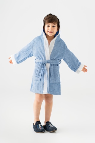 Soley Pueri %100 Pamuklu Unisex Çocuk Bornozu Mavi