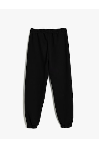 Koton Basic Jogger Eşofman Altı Beli Lastikli Pamuklu Siyah 5wkg40090ak Siyah