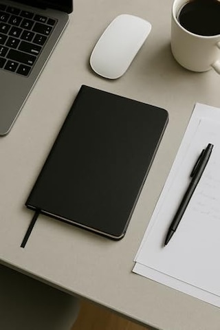 Defter, Çizgisiz Not Defteri, Siyah Termo Deri Kapaklı Çizgisiz Not Defter, 128 Yaprak A5 Planlama Not Defteri, Ofis Çok Renkli