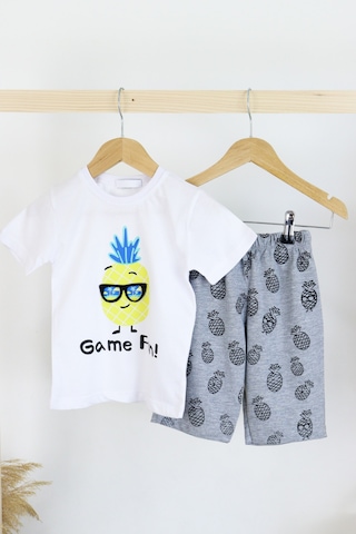 Erkek Çocuk Gözlük Model Pamuklu Şortlu 2'li Takım 001