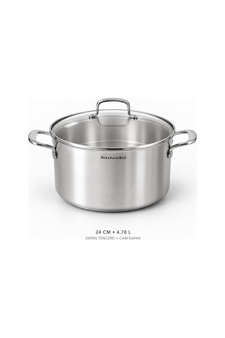 Kitchenaid 7 Parça Çelik Tencere Seti Metalik