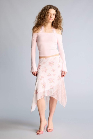 Defacto Fıtted Halter Yaka Fitilli Kaşkorse Uzun Kollu Tişört G9831ax26sppn74 Pembe-pn74