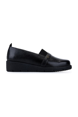 Tamer Tanca Kadın Hakiki Deri Siyah Floter Casual Ayakkabı 1095 Sz504 Bn Ayk Sk25-26 Sıyah Fltr Siyah