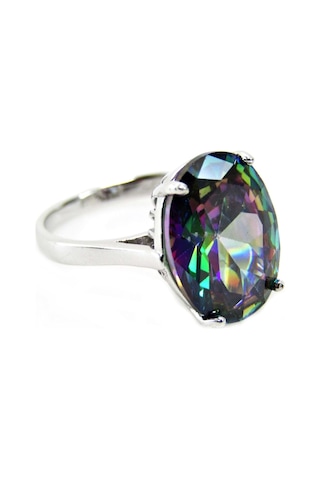 Mistik Topaz Oval Taşlı Kadın Yüzük