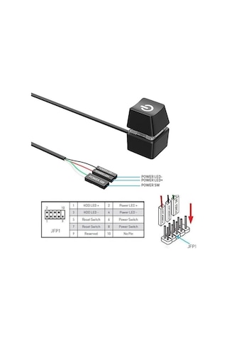 Masaüstü Bilgisayar Güç Tuşu, Harici Pc Power Button Uzatma Kablosu, Power Tuşu