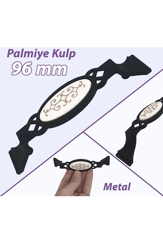 Palmiye Kulp Siyah 96 Mm Kulp Mobilya Mutfak Dolabı Çekmece Dolap Kapak Kulpu Kulbu Metal Kulpları