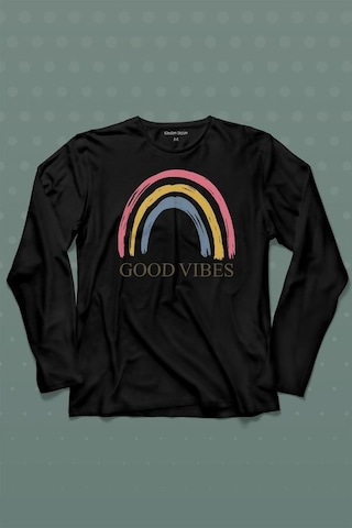 Good Vibes Gökkuşağı Rainbow Cisniyet Eşitlik Özgürlüğü Uzun Kollu Tişört Baskılı T-shirt 001