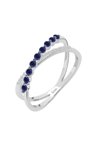 Sirius Safir Taşlı ve Pırlantalı Orbit Yüzük 0804R0383