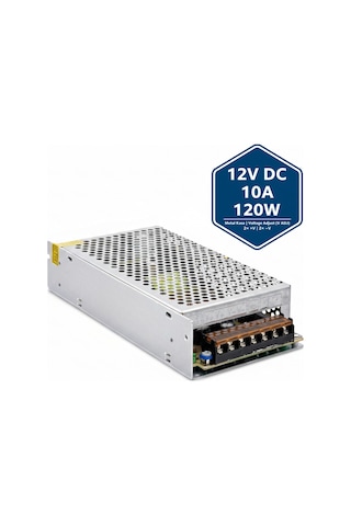 Hightek 12v 10a Metal Kasa Adaptör 120w Dc Güç Kaynağı Kalın Gövde