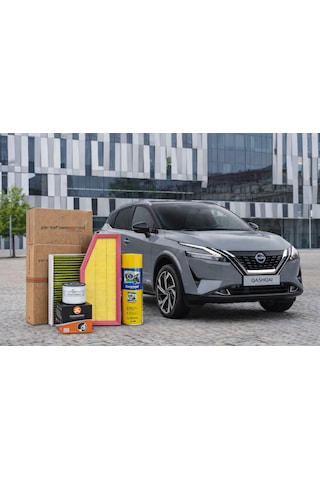 Nissan Qashqai 1.5 Hybrid J12 E-power 2022 Sonrası Periyodik Yağ Bakım Filtre Seti Balata Sprey4'lü Paket Sarı