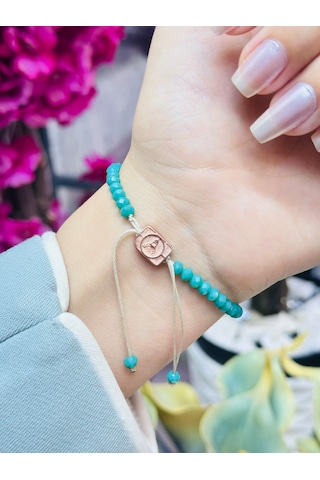 Kadın Gümüş Bileklik 14 Ayar Rose Altın Kaplama Kristal Taş Şık Hediye, İsteğe Göre İsim Yazılabilir Rose