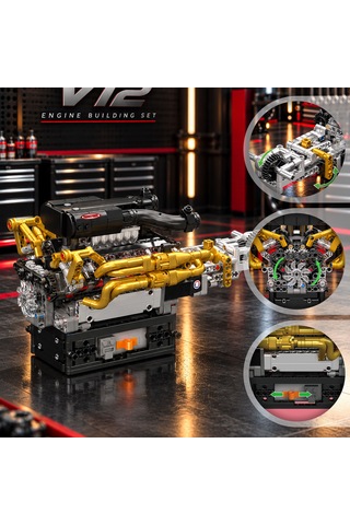 Mould King 10224 Valkyrie V12 Motor Yapım Seti 974 Parça