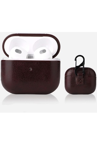 Apple Uyumlu AirPods Pro 2 Kılıf Suni Deri Kancalı Silikon Sf9