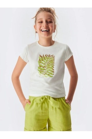 Nk Kids Kız Çocuk Perfect Tshirt-13971 Ekru