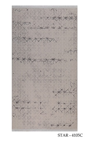 My Evilla Modern Dekoratif Star Seri Krem Gri Dokuma Halı