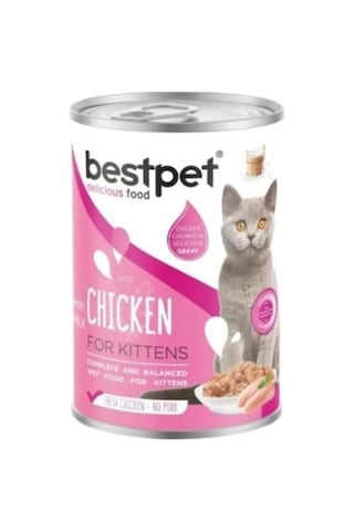 Bestpet Tavuklu ve Sütlü Yavru Kedi Konservesi 400 G