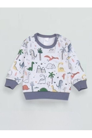 Erkek Bebek Desenli Pamuklu Pijama Takım-15341 Çok Renkli
