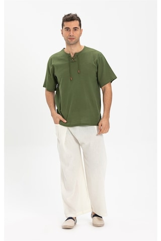 Eliş Şile Bezi Unisex Şile Bezi Balıkçı Pantolon Krem Krm