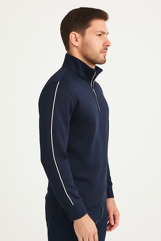 We&me Regular Fit Yarım Fermuarlı Dik Yaka Basic Sweatshirt Lacivert
