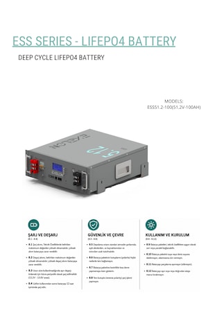 51,2v 100ah Lityum Akü Premium Serisi Lithium İron Phosphate Lifepo4-liion Batarya