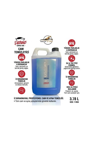 Detroit Glass Cleaner Cam Temizleyici 3.78 L