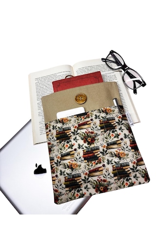 Kitap Kılıfı / Tablet Kılıfı /çok Amaçlı Kılıf Kitaplar,çiçekler