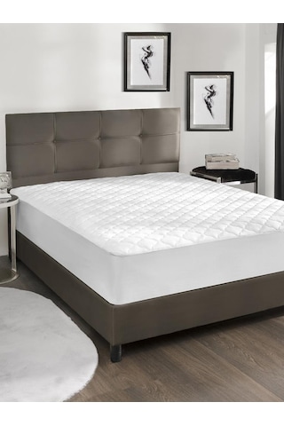 Sıvı Geçirmez Kapitone Alez Fitted 140x200 Beyaz