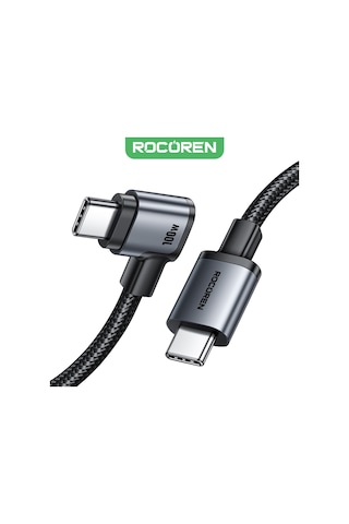 Rocoren 100w Type-c To Type-c 90 Örgülü Pd Hızlı Şarj Ve Data Kablosu 1 Metre