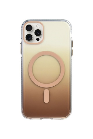 Apple Uyumlu iPhone 14 Pro Max Kılıf M-safe Şarj Özellikli Transparan Renk Geçişli Zore Toros Kapak Siyah