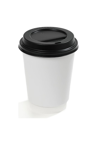 14 Oz Double Wall Karton Bardak Beyaz 500 Adet Şeffaf