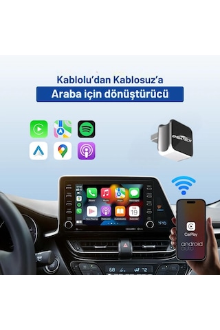 Embatech Araç Içi 2in1 Android Ve Apple Cihazlar Için Kablosuz Carplay Ve Android Auto Adaptörü Emt-001 Diğer