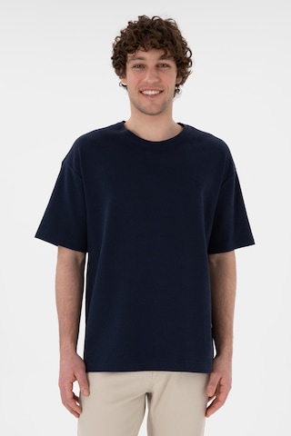 U.S. Polo Assn. Erkek Comfort Fit Bisiklet Yaka Lacivert Jakarlı İnterlok Tişört 50308448-VR033