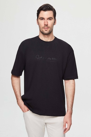 D's Damat Oversize Siyah Baskılı %100 Pamuk T-shirt 2EC14ORT05211 Siyah