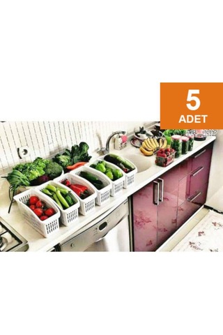 5 Adet Buzdolabı Düzenleyici, Buzdolabı Sepeti Düzenleyici Organizer Diğer