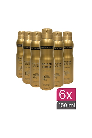 Free Love Golden Secret Kadın Deodorant 6 x 150 ML