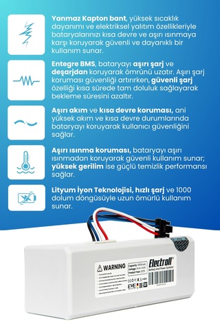 Xiaomi Mijia 1c Robot Vacuum Mop P1904-4s1p-mm Batarya 2600mah