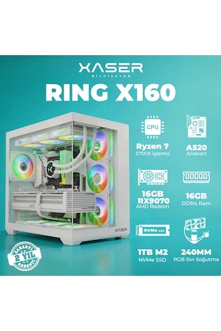 Xaser Ring X160 R-7 5700x 16 GB  1 TB M.2 Nvme  SSD 16 GB RX9070 Free Dos Masaüstü Oyuncu Bilgisayarı