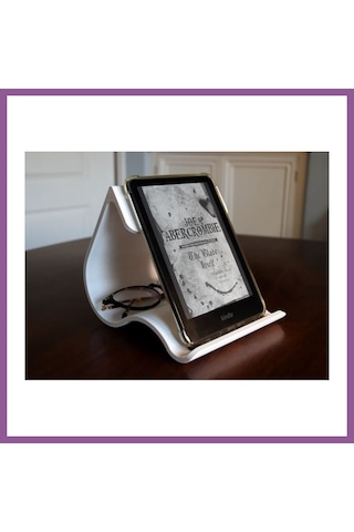 Bezos 3d Baskı Kavisli Kitap Ve Kindle Standı Okuma İstasyonu Dalgalı Kitap Tutucu Okuma Standı Beyaz Rengaren