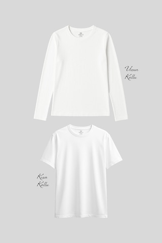 Tommylife Basic O Yaka 2li Paket Beyaz Kadın T-shirt Beyaz