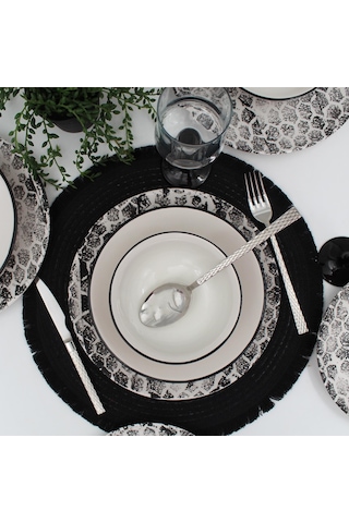 Snake 18 Parça Yemek Takımı Siyah