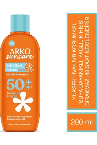 Arko Suncare Çok Yüksek Korumalı Vücut Güneş Losyonu SPF50+ 200 ML